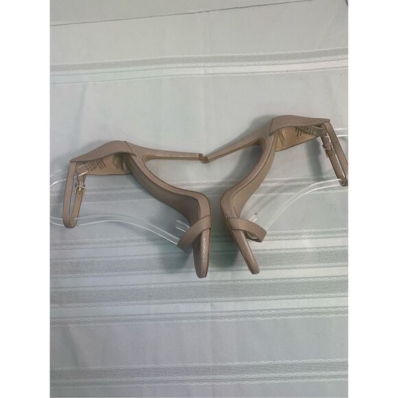 ALDO HEELS SANDALS ANKLE STRAP STILETTO TAN/NUDE BUCKLE CLOSURE SZ 7 - Picture 5 of 13